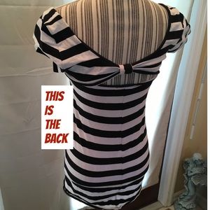 American Dream Black & White Top with Bow Tie Back